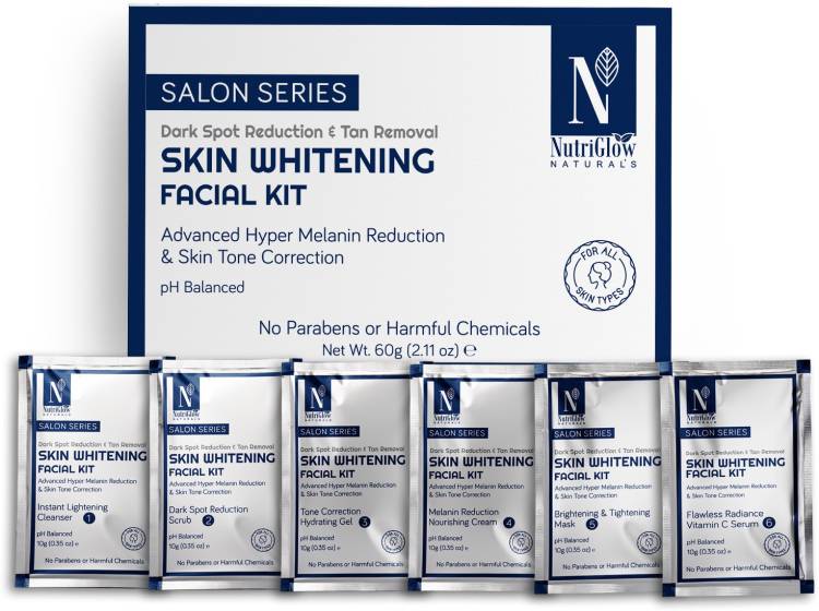 NutriGlow NATURAL'S Advanced Pro Formula Skin Whitening Facial Kit For Advanced Hyper Melanin Reduction & Skin Tone Correction(60gm) Price in India
