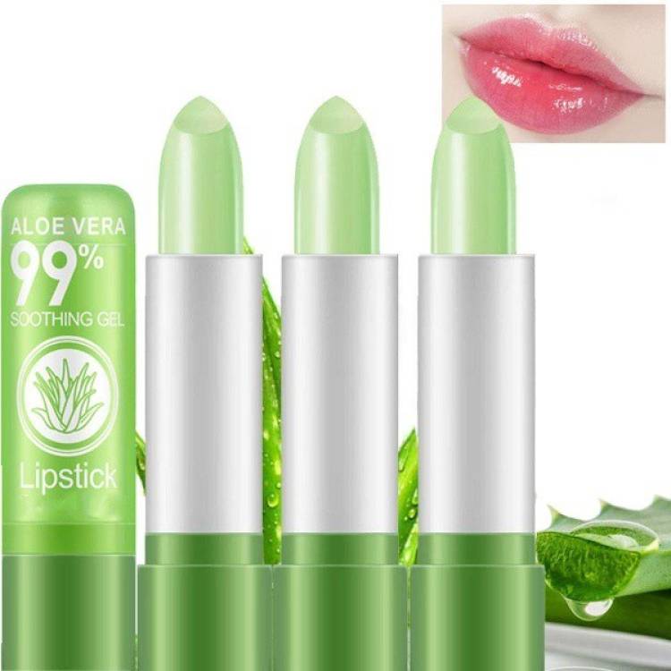 VBA Aloe Vera Lip Balm Moisturizer Magic Temperature Color Changing Lip Gloss (3Pcs) Price in India