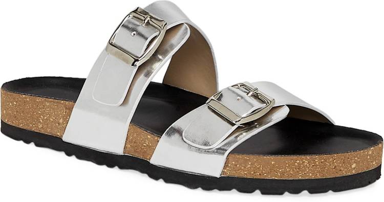 Women Silver Flats Sandal Price in India