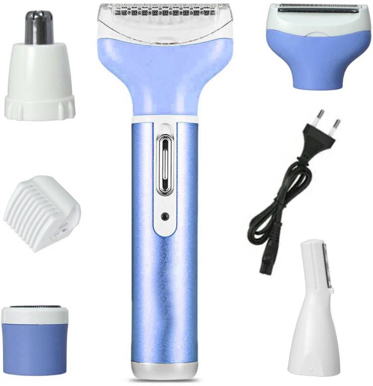 KM Multifunctional 4 in 1 Rechargeable Women Body Shaver Beard Eyebrow Nose Trimmer Set Female Electric Shaver Cordless Epilator Price in India