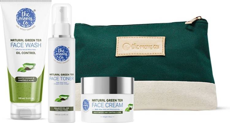 The Moms Co. Natural Green Tea Face Wash,Toner & Cream for Oily Skin |Controls & Balance Oil Price in India