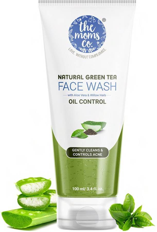 The Moms Co. Natural Green Tea  with Aloe Vera & Willow Herb | Controls Oil & Acne Face Wash Price in India