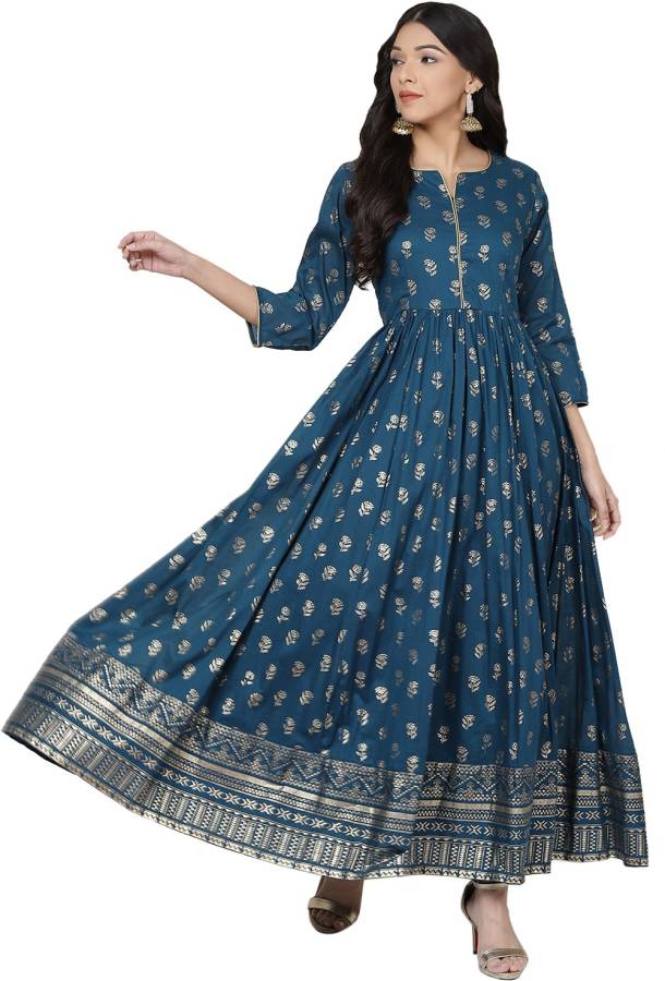 Women A-line Dark Blue Dress Price in India