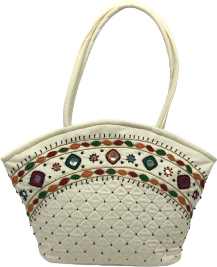 Women White Shoulder Bag - Extra Spacious Price in India