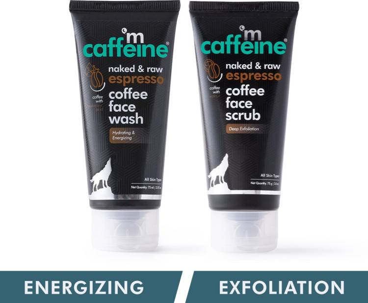 MCaffeine Exfoliating Face Wash & Face Scrub Combo with Hyaluronic Acid, Pro-Vitamin B5 | Sulphate & Paraben Free| For Men & Women | 150 ml Scrub Price in India