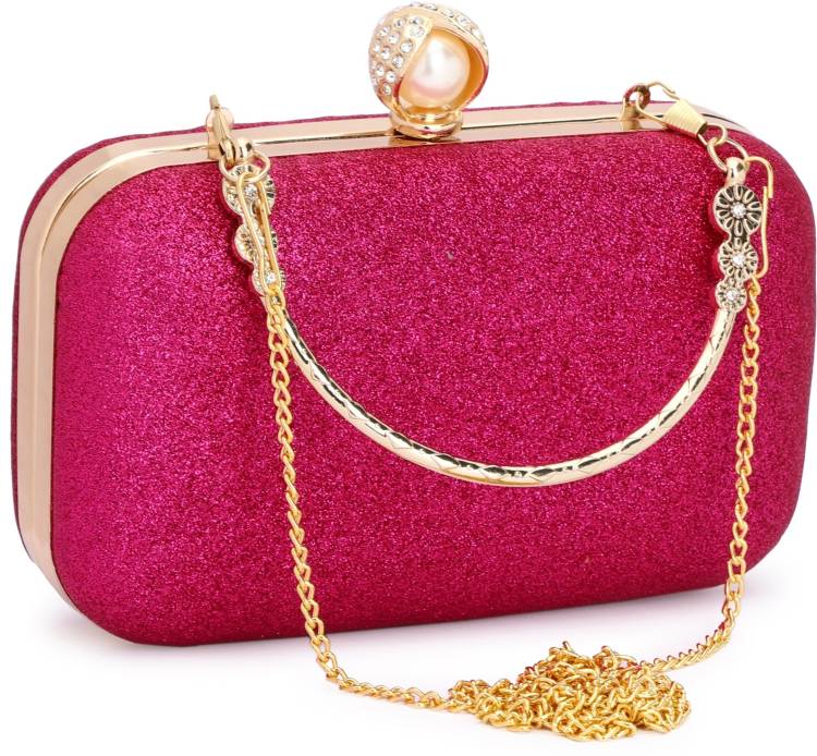 Party Pink, Purple  Clutch  - Regular Size Price in India
