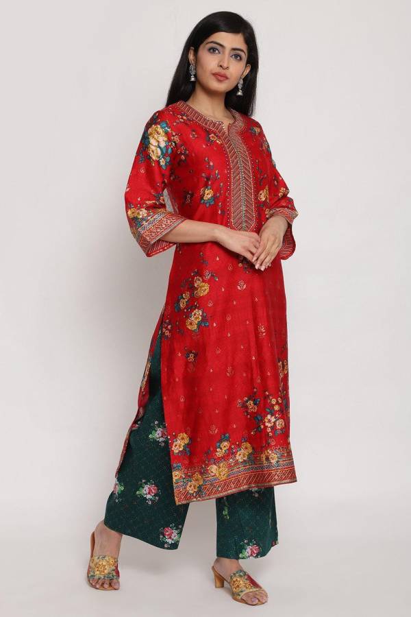 Pack of 2 Women Printed Pure Cotton A-line Kurta Price in India