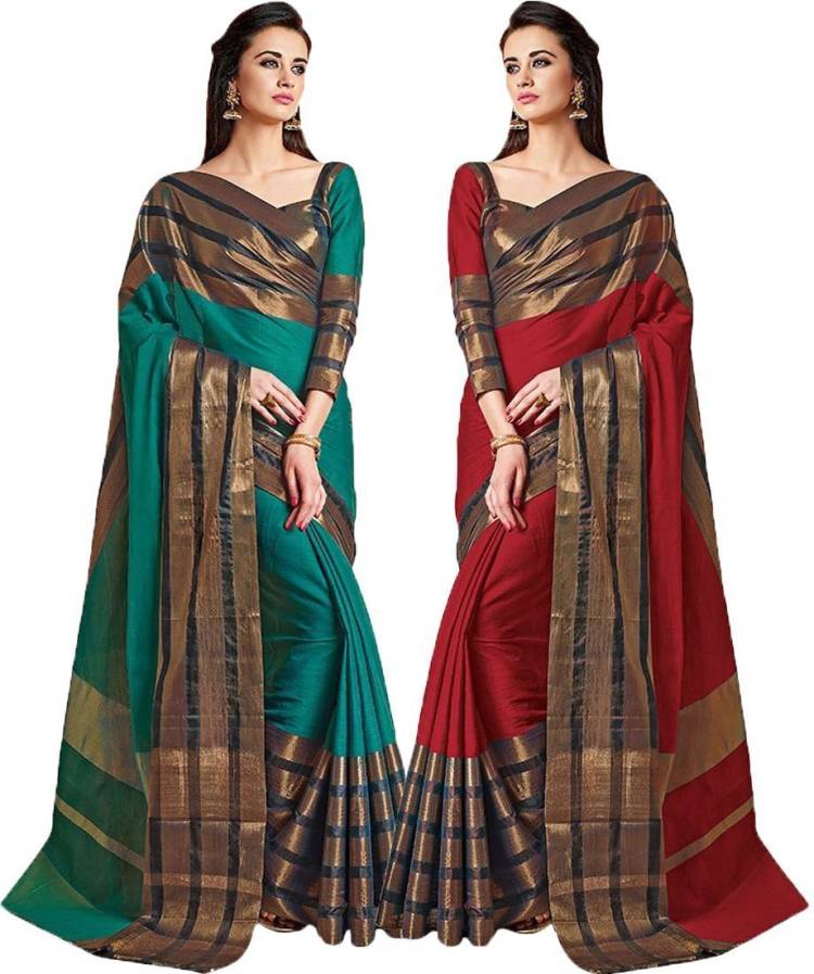 Self Design, Striped, Woven, Embellished, Solid/Plain Bollywood Cotton Blend, Art Silk Saree Price in India