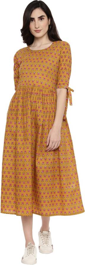 Women Fit and Flare Multicolor Dress Price in India