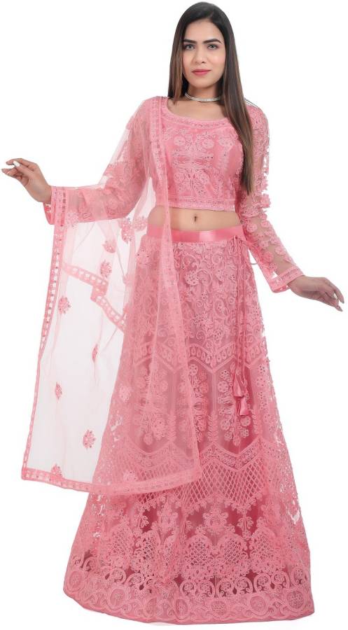 Embroidered Semi Stitched Lehenga Choli Price in India