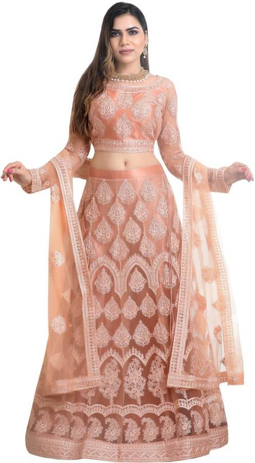 Embroidered Semi Stitched Lehenga Choli Price in India