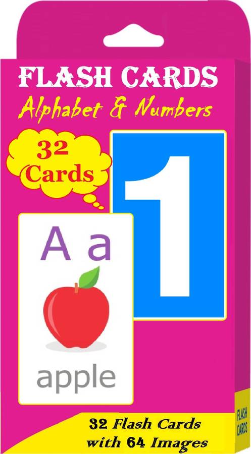 SA Flash Cards for Kids, 32 Cards & 64 Images, Alphabet, Numbers Activity Cards