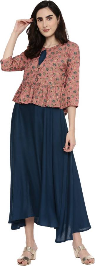 Women Ethnic Dress Blue, Pink Dress Price in India