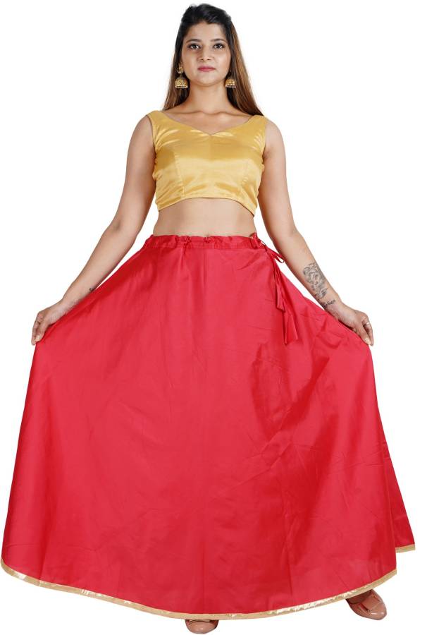 Solid Stitched Lehenga Skirt Price in India