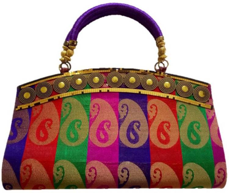 Party Multicolor, Gold  Clutch  - Regular Size Price in India