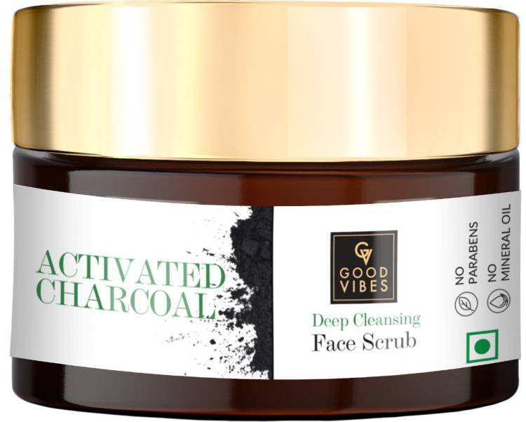GOOD VIBES Skin Exfoliating Face Scrub - Activated Charcoal Scrub Price in India