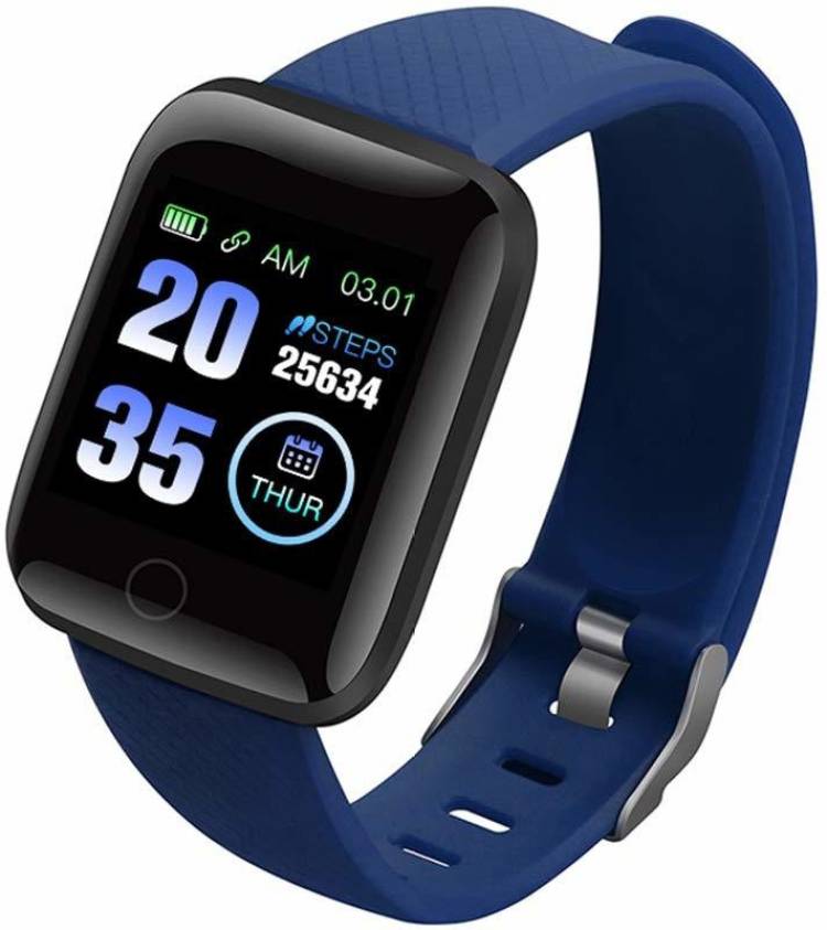 TXOR STORM M5 With Heart Rate, SPO2 & BP Monitor 35 mm Screen Blue Smartwatch Price in India