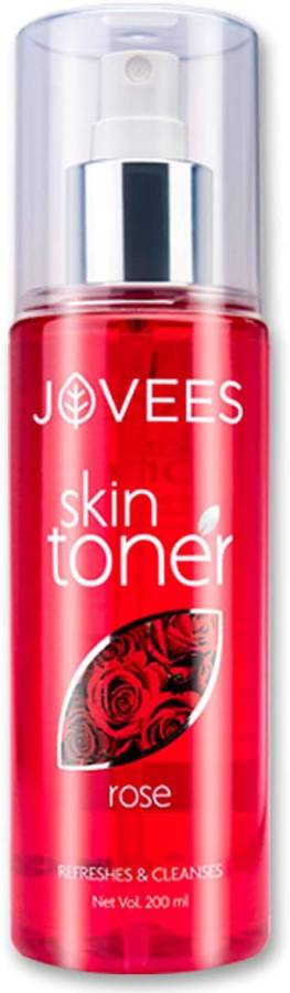 JOVEES Herbal Rose Toner For Face, 200 ml | Rose Water and Vitamin C Toner for All Skin Types | Paraben & Alcohol Free Women Price in India
