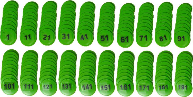 MOREL PLASTIC TOKEN / COINS WITH NUMERIC NUMBERS 1 TO 200, (PACK 1) 200 COINS.