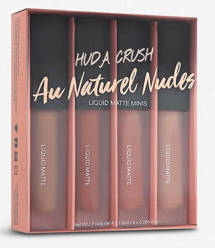 HUDA CRUSH BEAUTY Professional Color Sensational Liquid Lipstick Combo Pack, Set of 4 Mini Lipsticks, Super Stay Matte Finish Lip Color (Nude Edition) Price in India