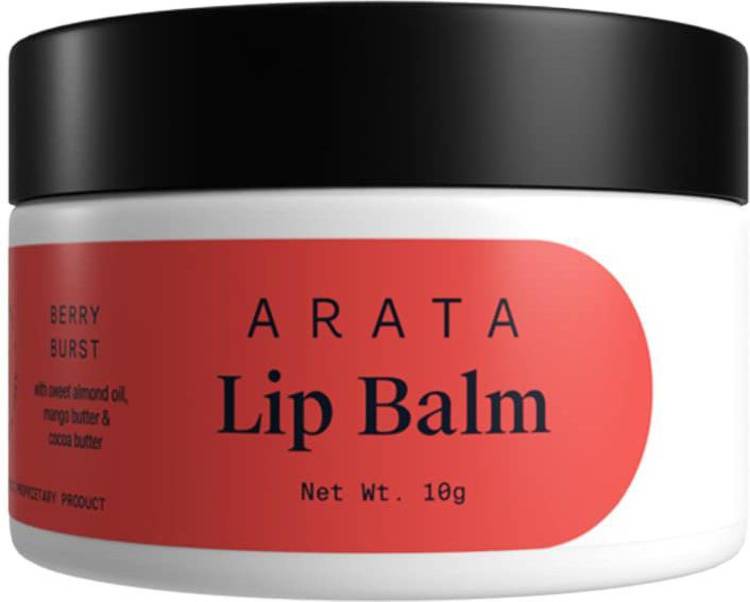 ARATA Berry Brust Lip Balm (10 G) For Dry, Chapped Lips | Intensely Moisturizing | Mango & Cocoa Butter | Sweet Almond & Sunflower Oil | All-Natural, Vegan Berry Price in India