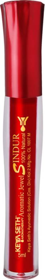 KEYA SETH AROMATHERAPY Aromatic 100% Natural Liquid Sindoor Red with Sponge-Tip- Applicator- Long lasting Chemical free & Waterproof with Floral Pigment- 8ml sindoor Price in India
