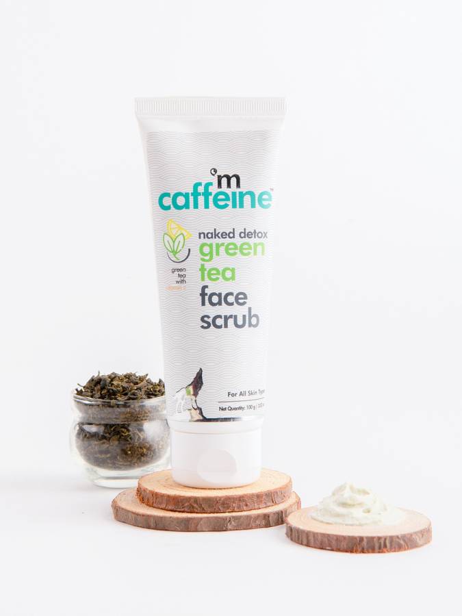 mCaffeine Green Tea Face Scrub with Vitamin C for Gentle Exfoliation & Blackheads Removal Scrub Price in India
