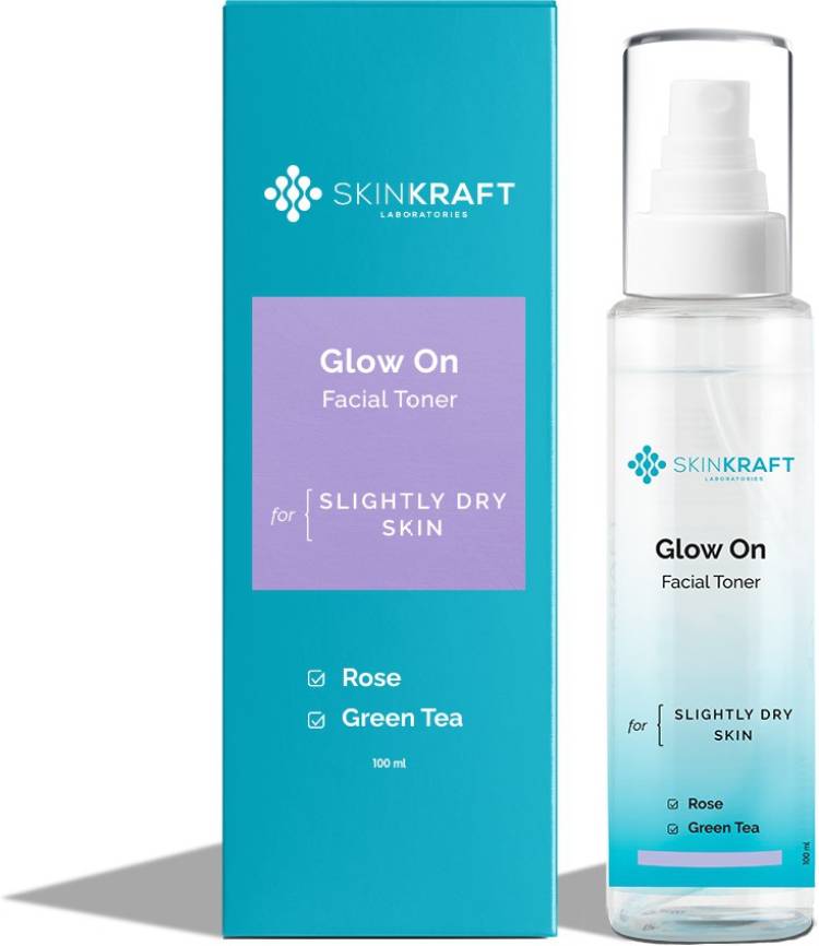 Skinkraft Glow on Facial Toner for Brightening - For Slightly Dry Skin - Evens Out Skin Complexion - Hydrates Skin & Brightens Complexion - Dermatologist Approved - 100 ml Men & Women Price in India