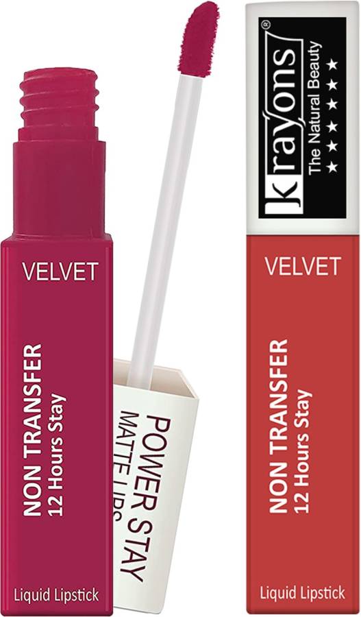 KRAYONS Power Stay Liquid Lipstick 8ml,Combo(Pack of 2) Price in India