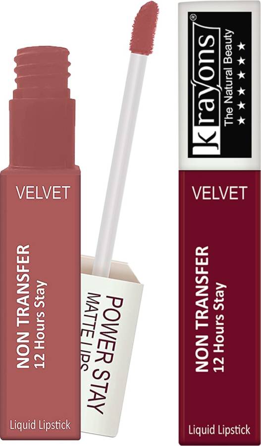 KRAYONS Power Stay Liquid Lipstick 8ml,Combo (Pack of 2) Price in India