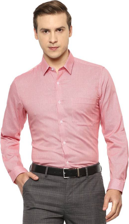 Men Slim Fit Houndstooth Spread Collar Formal Shirt Price in India