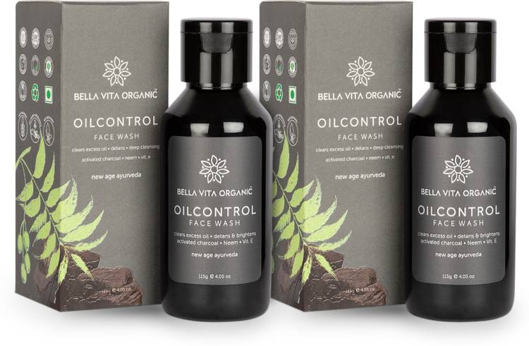 Bella vita organic Oil Control Detan Removal With Activated Charcoal & Neem For Deep Cleansing, Dirt Removal & Skin Brightening  (115 gm x 2) Face Wash Price in India