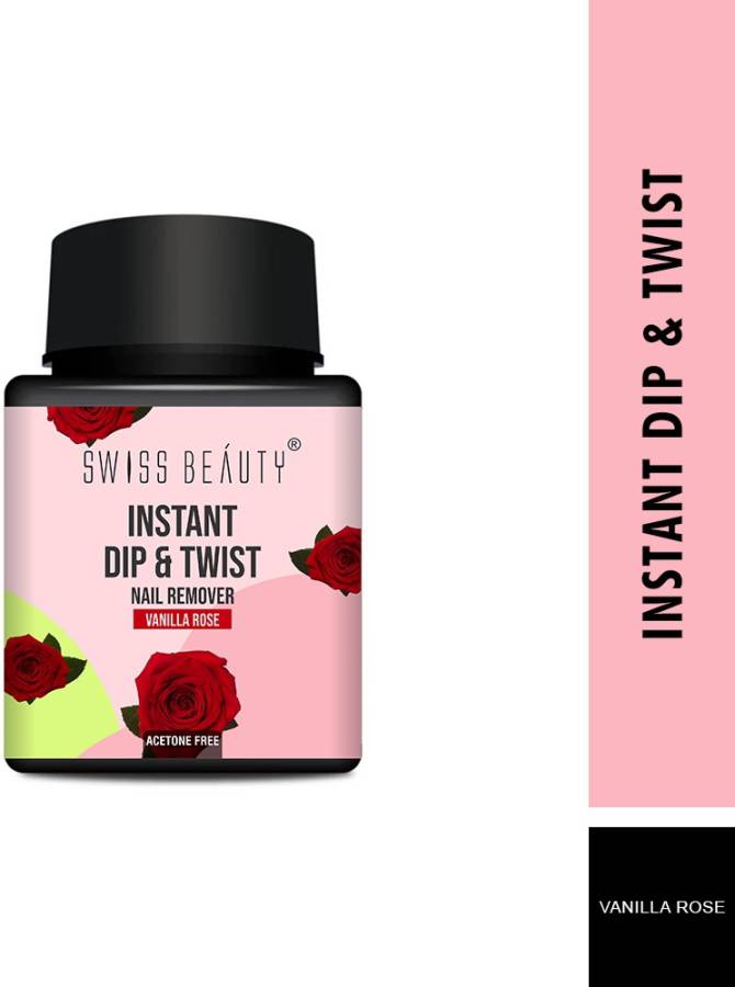 SWISS BEAUTY Instant Dip & Twist Nail Paint Remover - (80ml, Vanilla Rose) Price in India