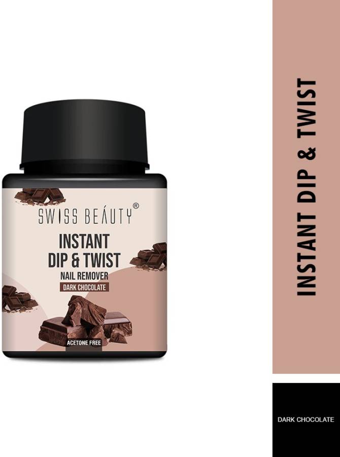 SWISS BEAUTY Instant Dip & Twist Nail Paint Remover - (80ml, Dark Chocolate) Price in India