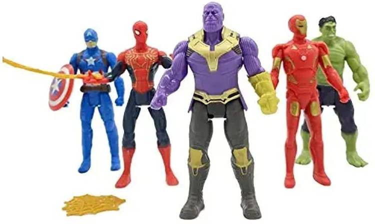 YBN Avengers toy Set of 5 Twist and Move Marvels Super Hero characters Action Figure