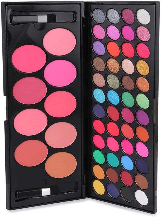 THE NYN Glam Edtion 48 Colors Shimmery & Matte Miss Eye Shadow EyeShadow Palette with 9 Beauty Blushers Gold Palette 70 g Price in India