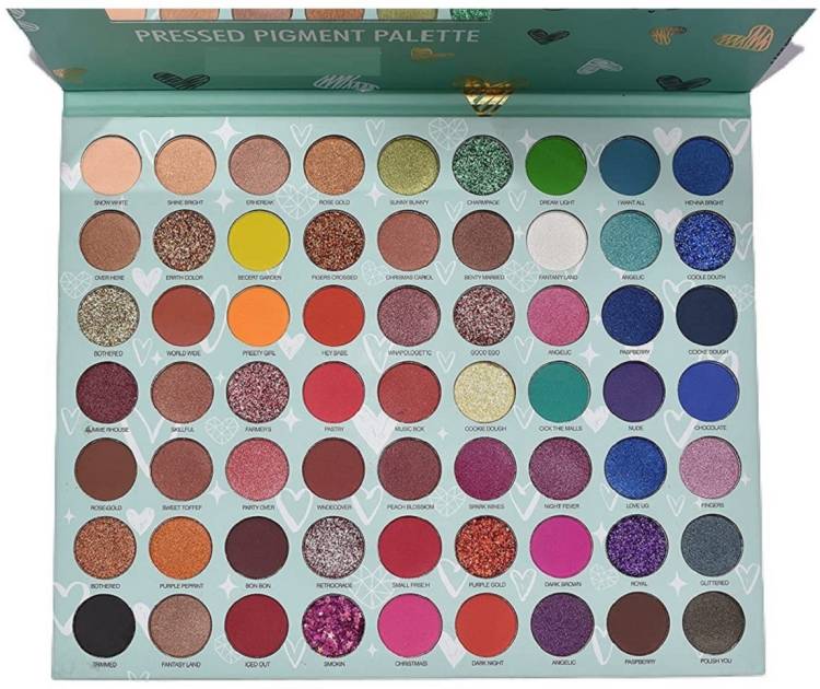 teayason Icon Edtion 63 Color Matte, Shimmery & Glittery Highly Pigmented Pressed Powder Hated with Love Beauty EyeShadow Eye Shadow Palette Blue 70 g Price in India