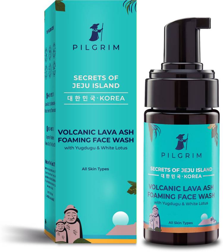 Pilgrim Volcanic Lava Ash Foaming  for Deep Cleansing with Yugdugu & White Lotus | Korean Skin Care Products | 100% Safe on All Skin Types | SLS & Paraben Free | 120 ml Face Wash Price in India