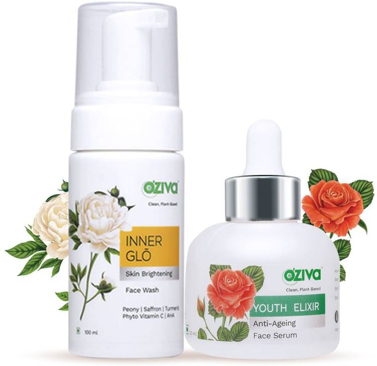 OZiva Anti-Ageing Daily Regime ( Inner Glo  + Youth Elixir Face Serum) Face Wash Price in India
