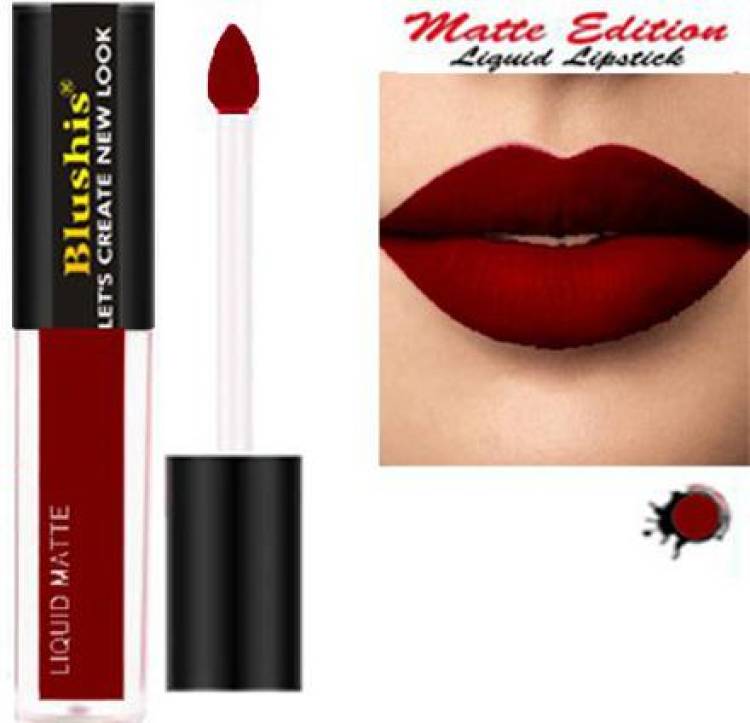 BLUSHIS High Defination Smudge proof Waterproof Long lasting Liquid matte Lipstick Non Transfer Matte Melt Mini Liquid Lip Colour Maroon Price in India