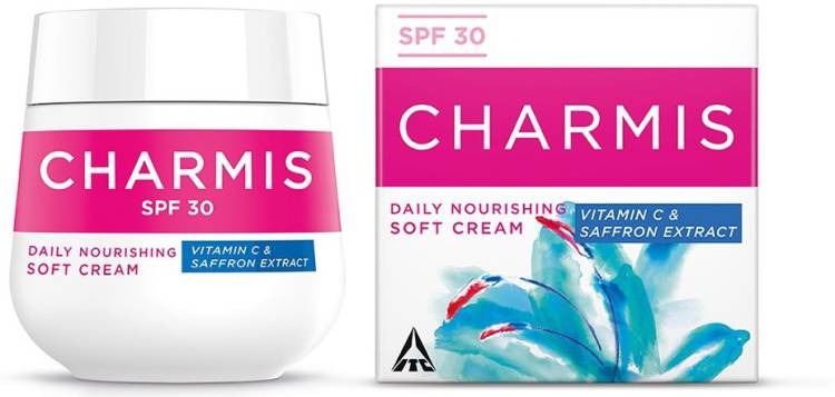 Charmis Daily Nourishing Soft Cream with Vitamin C, Saffron Extracts and SPF 30 for glowing and moisturized skin, 200 ml Price in India