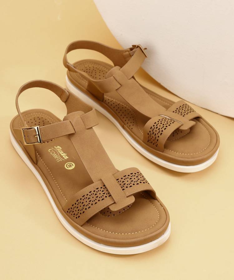 Women CONNIE SANDAL Tan Flats Sandal Price in India