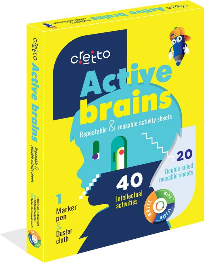 cretto Active Brains(6-99 Years) | Erasable and Reusable Activity Mats