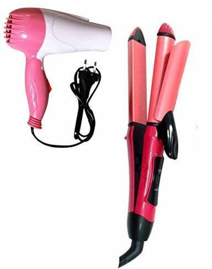 SRYFIT Professional 2-In-1 Hair Straightener Curler and 1000W Fold-able Hair dryer Combo Electric Hair Styler Price in India