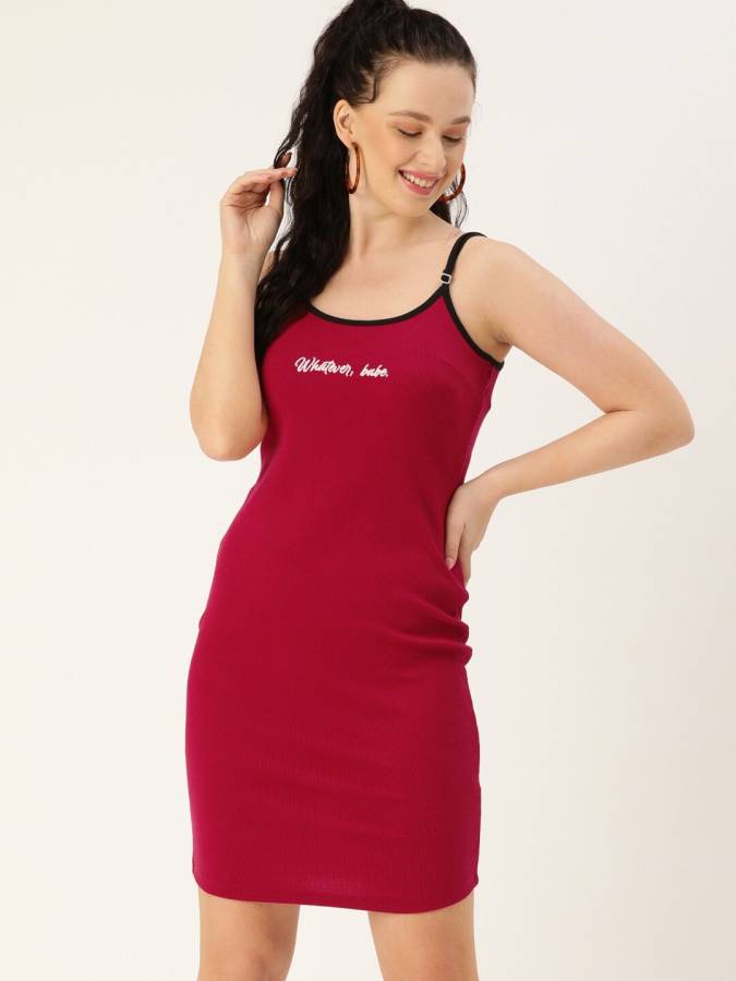 Women T Shirt Red Dress Price in India