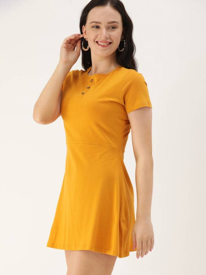 Women T Shirt Yellow Dress Price in India