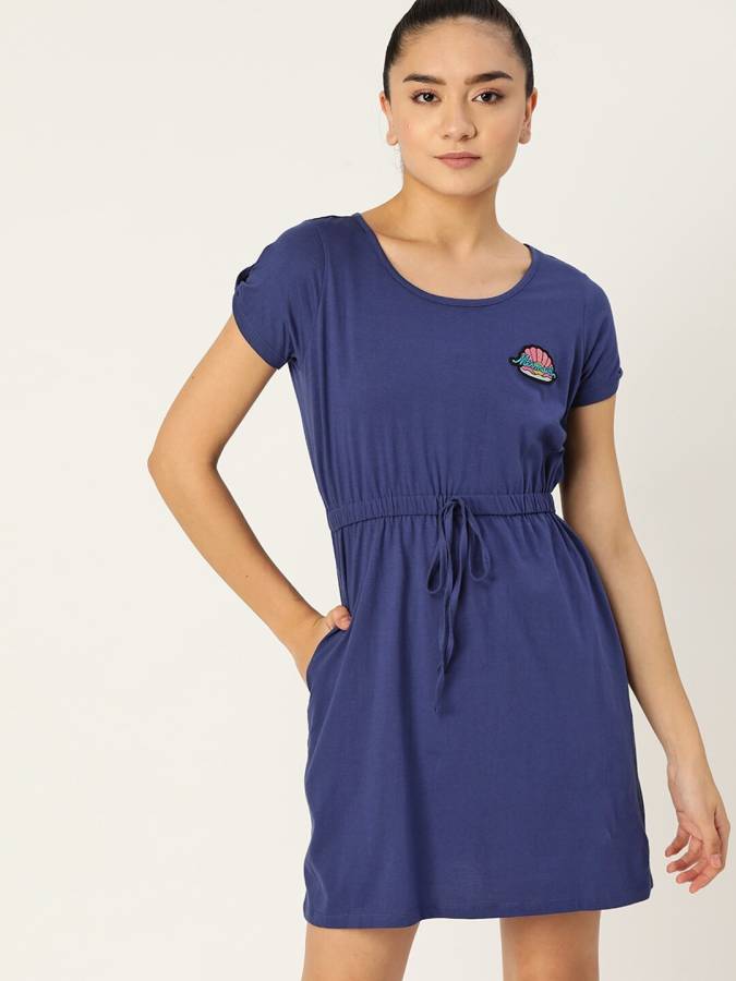 Women Empire Waist Blue Dress Price in India