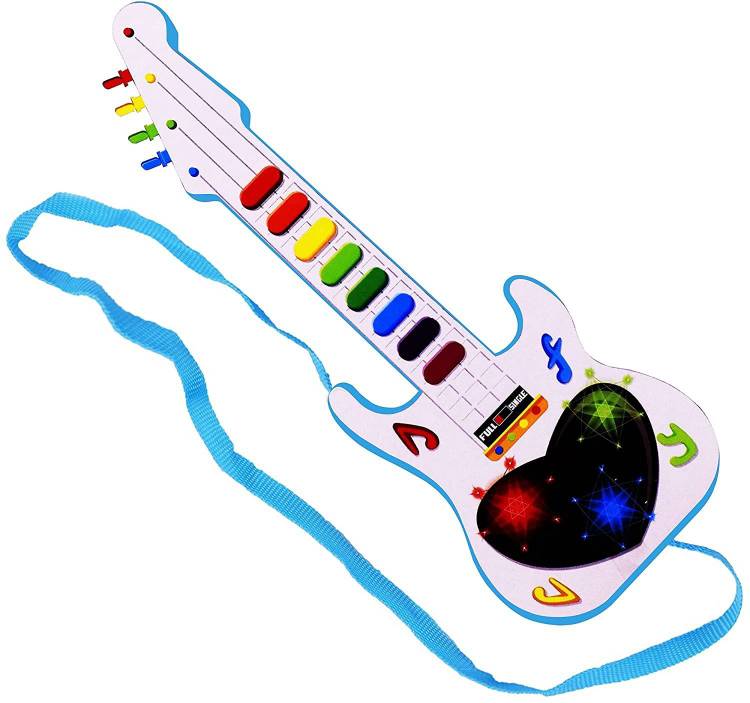 Anushka Toys Mini Guitar Toy With Musical Rhymes Sound And 3D LED Light | Electric Keyboard