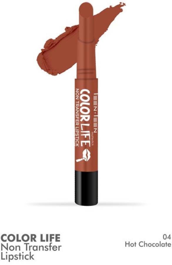 Teen.Teen COLORLIFE NON TRANSFER WATER PROOF LONG LASTING MATTE LIPSTICK (M-04 HOT CHOLOCATE, 2.1 g) Price in India