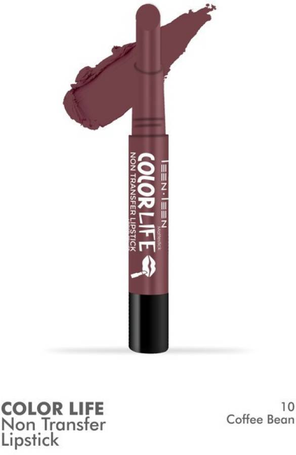Teen.Teen COLORLIFE NON TRANSFER WATER PROOF LONG LASTING MATTE LIPSTICK (M-10 COFFEE BEAN, 2.1 g) Price in India
